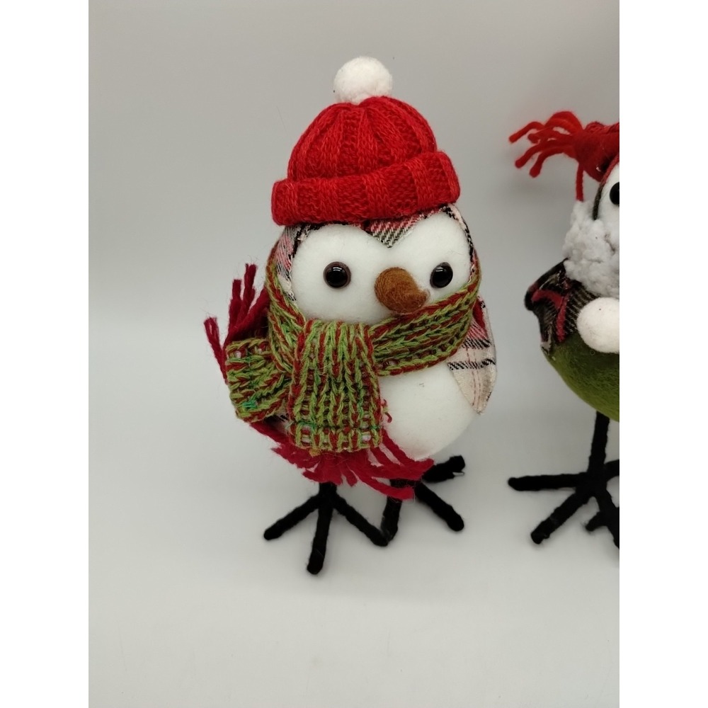 Lot Of 2 Featherly Friends Spritz Birds Wondershop Target Plaid Christmas - Picture 2 of 11
